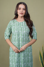Load image into Gallery viewer, Hiral Green Abstract Kurti
