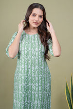 Load image into Gallery viewer, Hiral Green Abstract Kurti

