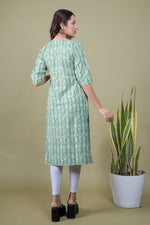 Load image into Gallery viewer, Hiral Green Abstract Kurti
