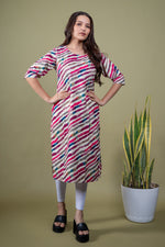 Load image into Gallery viewer, Kavya Pink Leheriya Kurti
