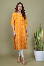 Load image into Gallery viewer, Meera Yellow Bandhani Kurti
