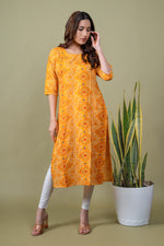 Load image into Gallery viewer, Meera Yellow Bandhani Kurti
