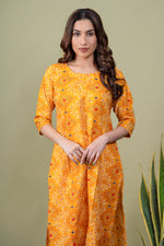 Load image into Gallery viewer, Meera Yellow Bandhani Kurti
