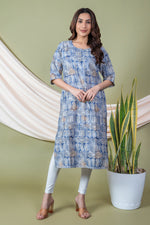 Load image into Gallery viewer, Palak Grey Block Print Kurti
