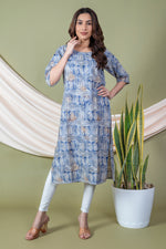 Load image into Gallery viewer, Palak Grey Block Print Kurti
