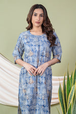 Load image into Gallery viewer, Palak Grey Block Print Kurti
