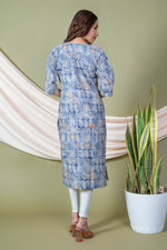 Load image into Gallery viewer, Palak Grey Block Print Kurti
