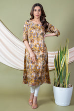 Load image into Gallery viewer, Aarti Yellow Abstract Kurti
