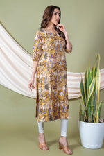 Load image into Gallery viewer, Aarti Yellow Abstract Kurti
