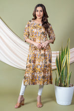 Load image into Gallery viewer, Aarti Yellow Abstract Kurti
