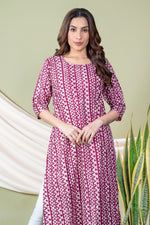 Load image into Gallery viewer, Aditi Pink Border Print Kurti
