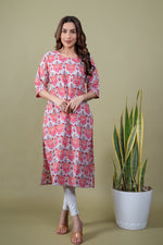 Load image into Gallery viewer, Vishva Pink Gray Abstract Kurti
