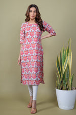 Load image into Gallery viewer, Vishva Pink Gray Abstract Kurti
