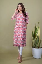 Load image into Gallery viewer, Vishva Pink Gray Abstract Kurti
