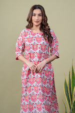 Load image into Gallery viewer, Vishva Pink Gray Abstract Kurti
