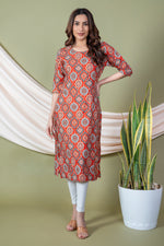 Load image into Gallery viewer, Mansi Orange Mordern Abstract Kurti
