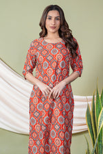 Load image into Gallery viewer, Mansi Orange Mordern Abstract Kurti
