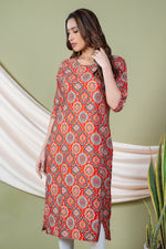 Load image into Gallery viewer, Mansi Orange Mordern Abstract Kurti
