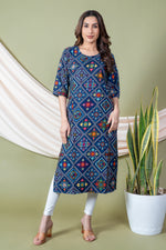 Load image into Gallery viewer, Purvi Blue Bandhani Abstract Kurti
