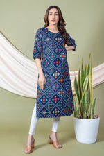 Load image into Gallery viewer, Purvi Blue Bandhani Abstract Kurti
