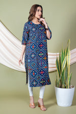 Load image into Gallery viewer, Purvi Blue Bandhani Abstract Kurti
