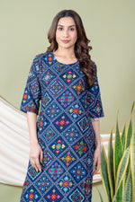 Load image into Gallery viewer, Purvi Blue Bandhani Abstract Kurti
