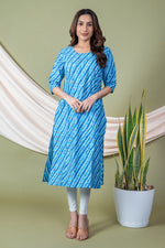 Load image into Gallery viewer, Yuvika Blue Lehariya Kurti

