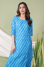 Load image into Gallery viewer, Yuvika Blue Lehariya Kurti
