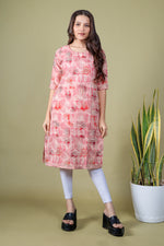 Load image into Gallery viewer, Tanuja Red Block Print Kurti
