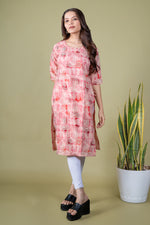 Load image into Gallery viewer, Tanuja Red Block Print Kurti
