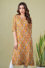 Load image into Gallery viewer, Avni Yellow Abstract Kurti
