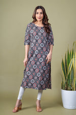 Load image into Gallery viewer, Madhavi Black Abstract Kurti
