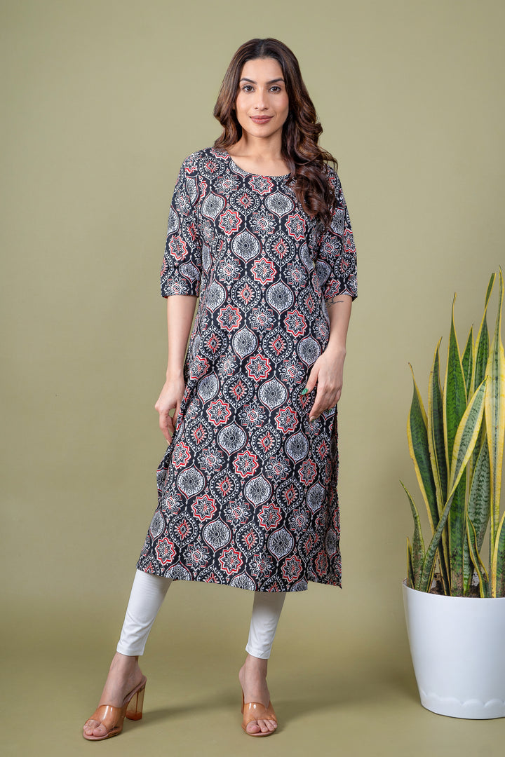Madhavi Black Abstract Kurti