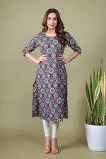 Load image into Gallery viewer, Madhavi Black Abstract Kurti
