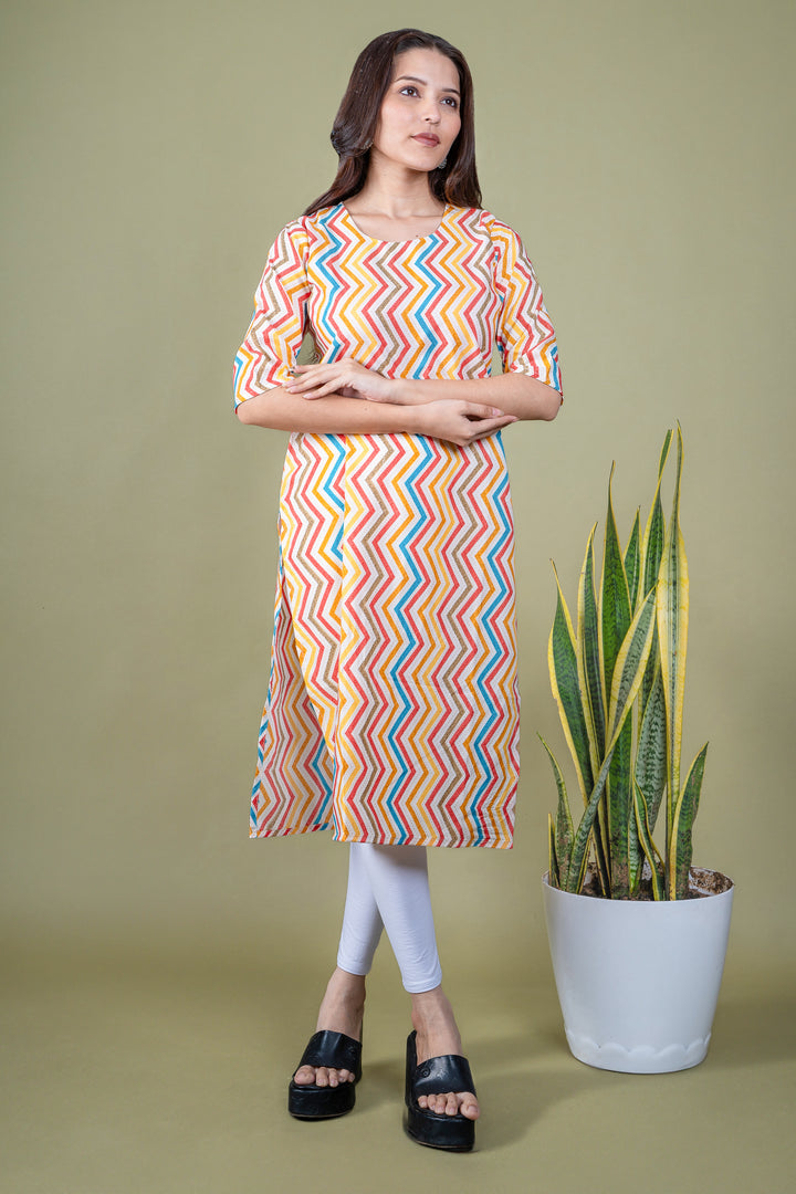 Reena Multicolor Lehariya Kurti