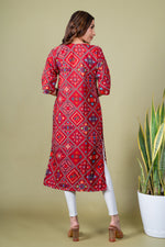 Load image into Gallery viewer, Trisha Red Bandhani Abstract Kurti
