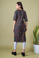 Load image into Gallery viewer, Maitri Black Bandhani Abstract Kurti
