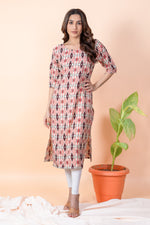 Load image into Gallery viewer, Priya Pink Abstract Kurti
