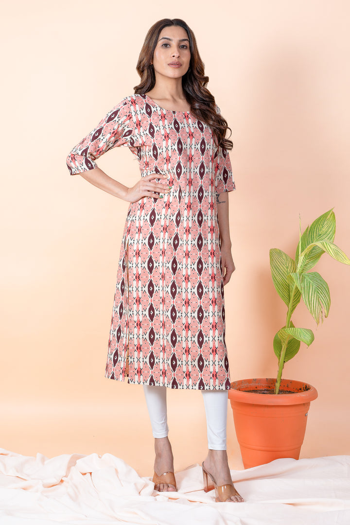 Priya Pink Abstract Kurti