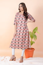 Load image into Gallery viewer, Priya Pink Abstract Kurti
