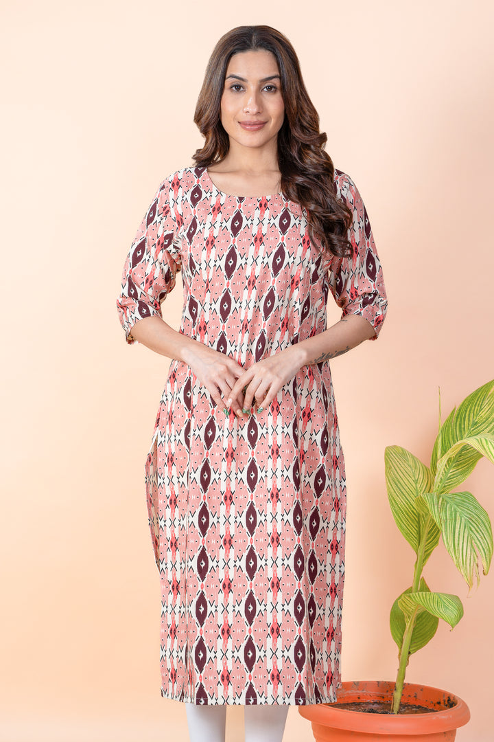 Priya Pink Abstract Kurti
