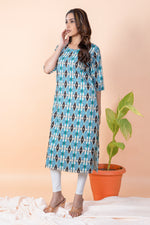 Load image into Gallery viewer, Radha Blue Abstract Kurti
