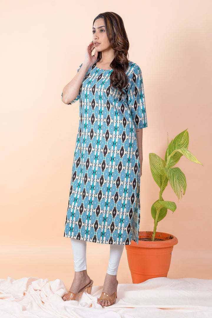 Radha Blue Abstract Kurti