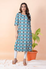 Load image into Gallery viewer, Radha Blue Abstract Kurti
