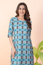 Load image into Gallery viewer, Radha Blue Abstract Kurti

