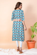 Load image into Gallery viewer, Radha Blue Abstract Kurti
