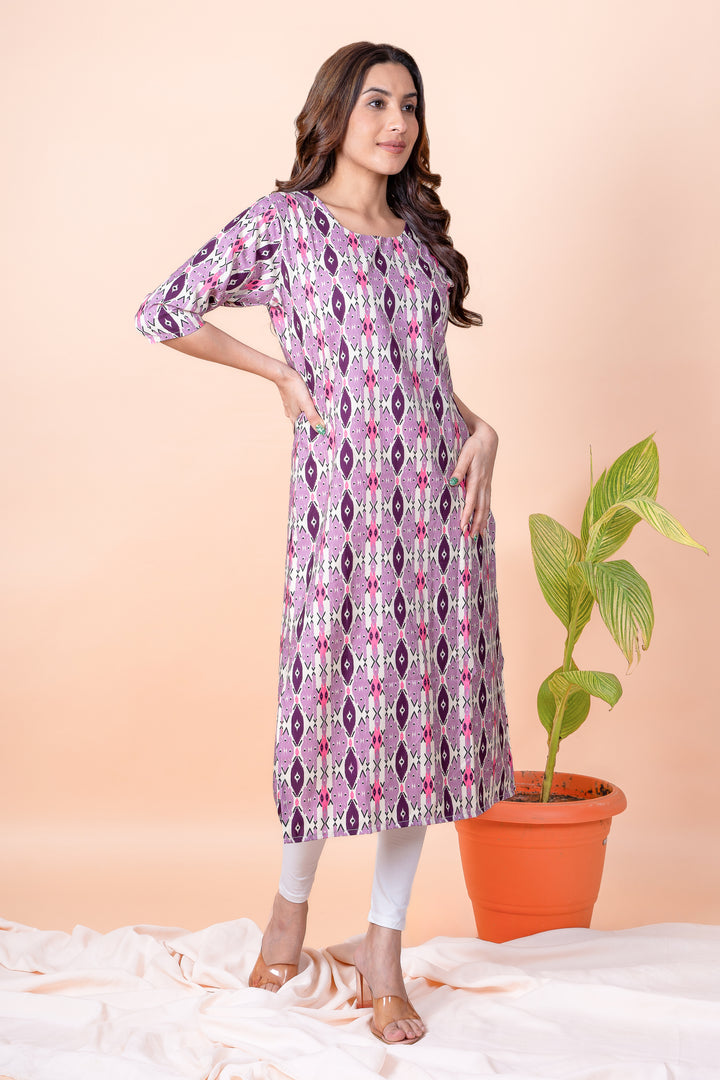 Tanvi Purple Abstract Kurti