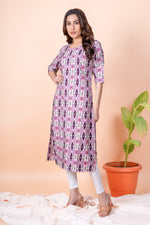 Load image into Gallery viewer, Tanvi Purple Abstract Kurti
