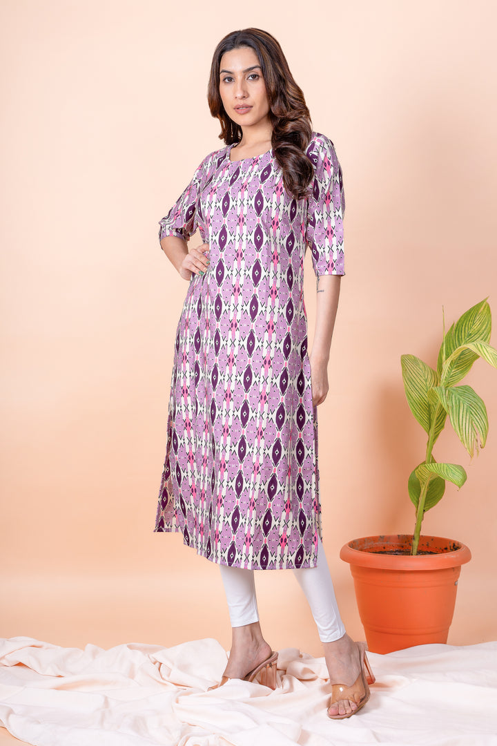 Tanvi Purple Abstract Kurti