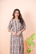 Load image into Gallery viewer, Chitra Beige Ikat Kurti
